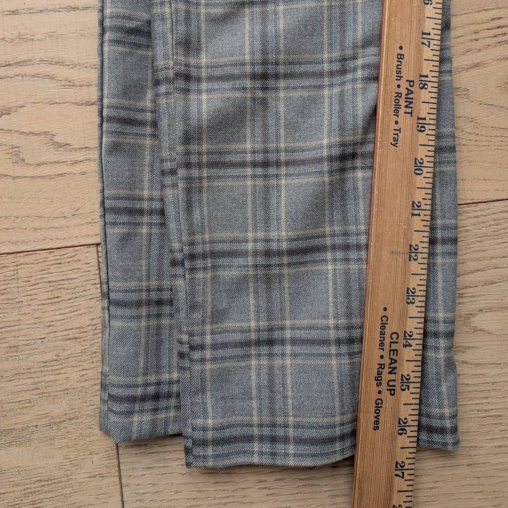 Nine West Side Zip Skinny Pants Grey Plaid Trousers Womens 10 Stretch - Picture 8 of 8